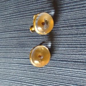 Vintage Cara screw in circle clear bauble earrings